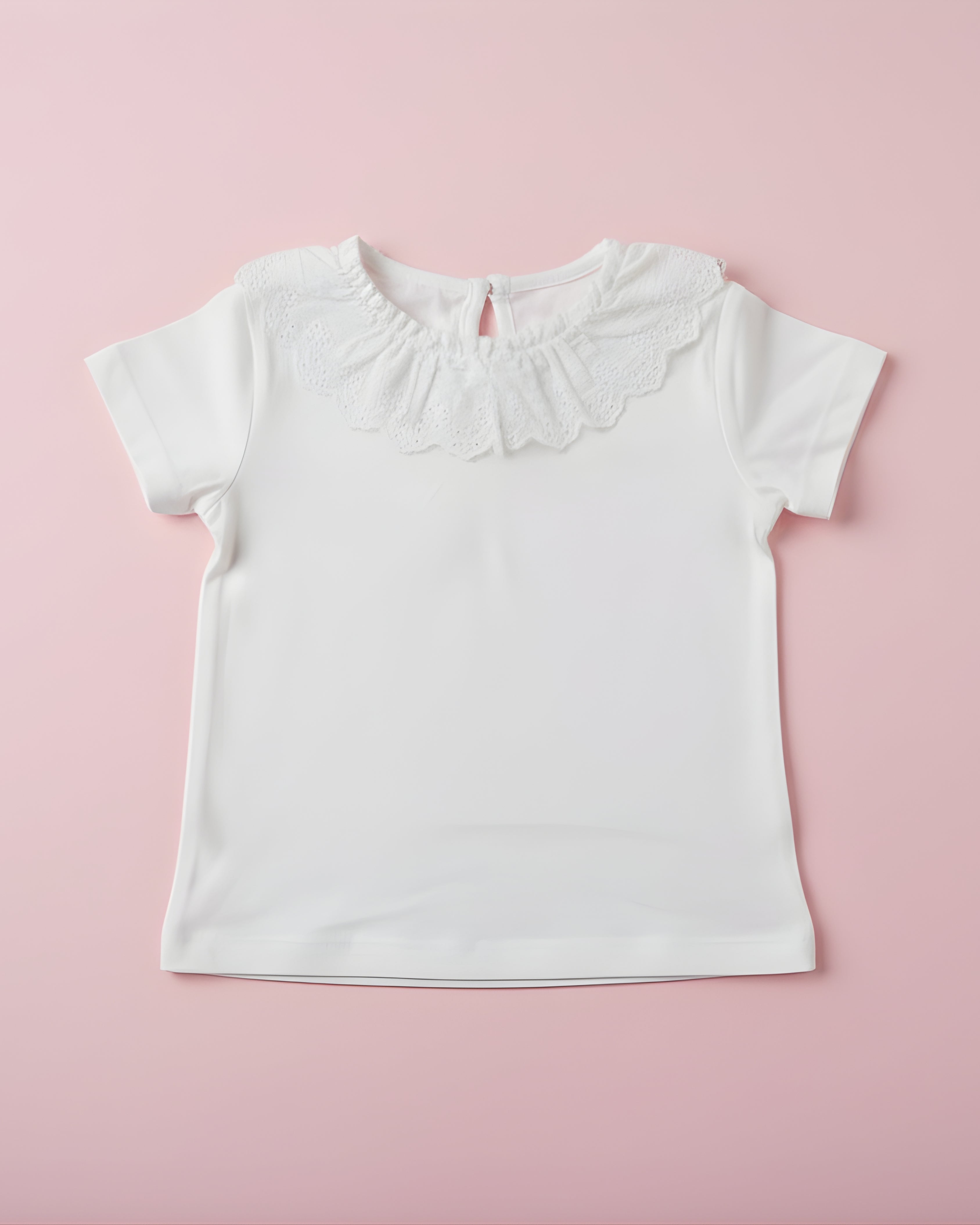 Classic Lace Collar White Top