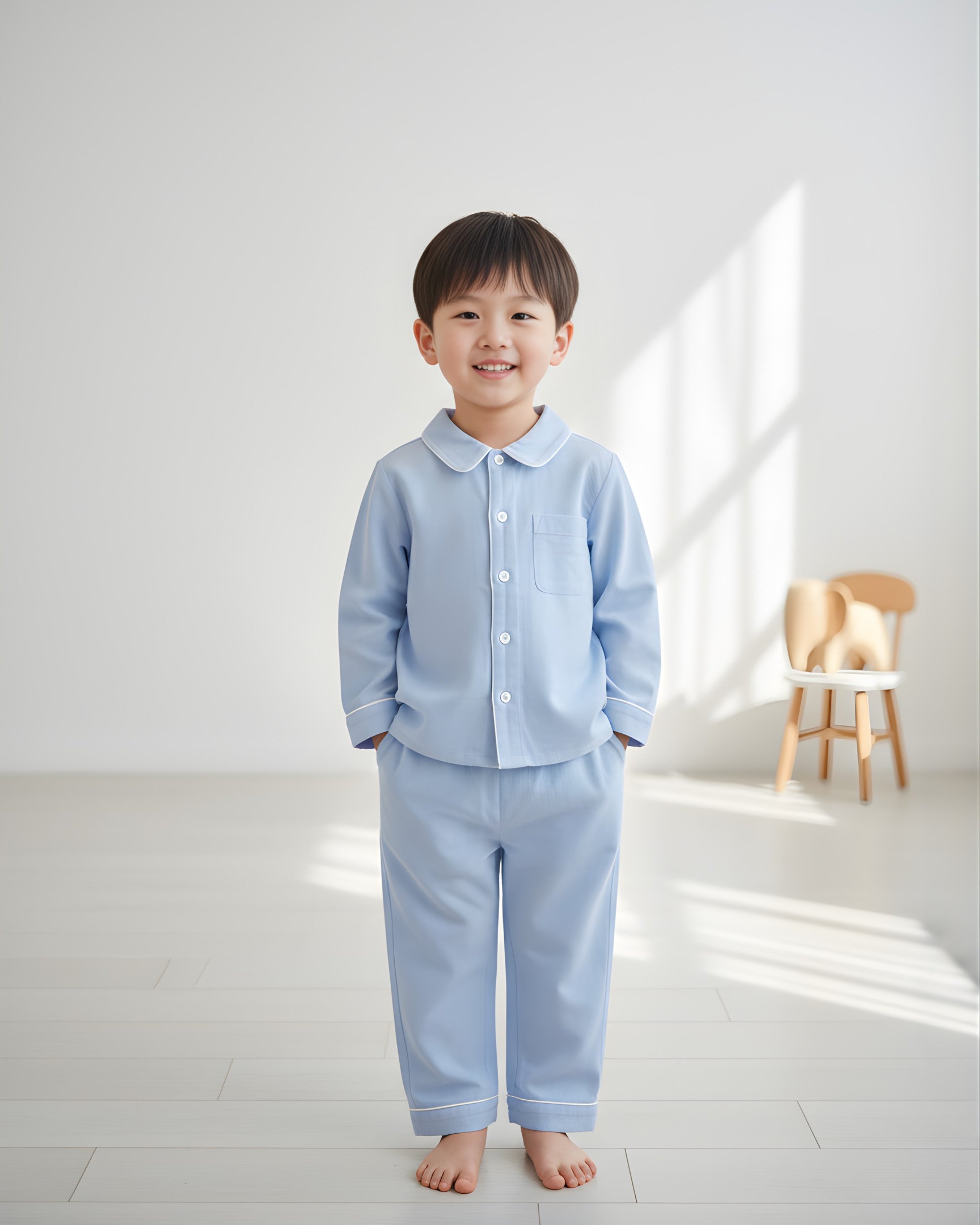 Blue Moon Classic Collar Night Suit