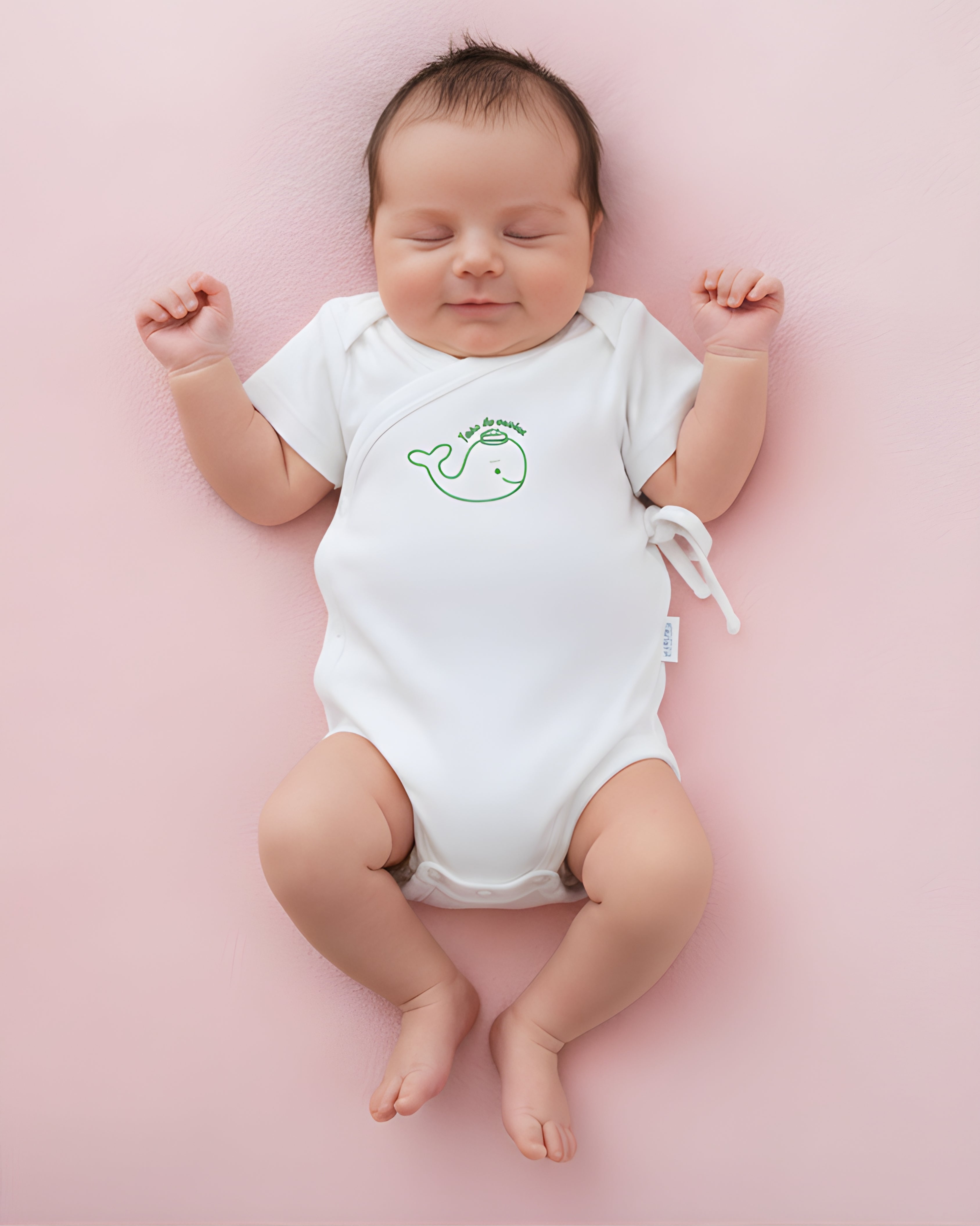 Green Whale Snuggle Wrap Baby Onesie