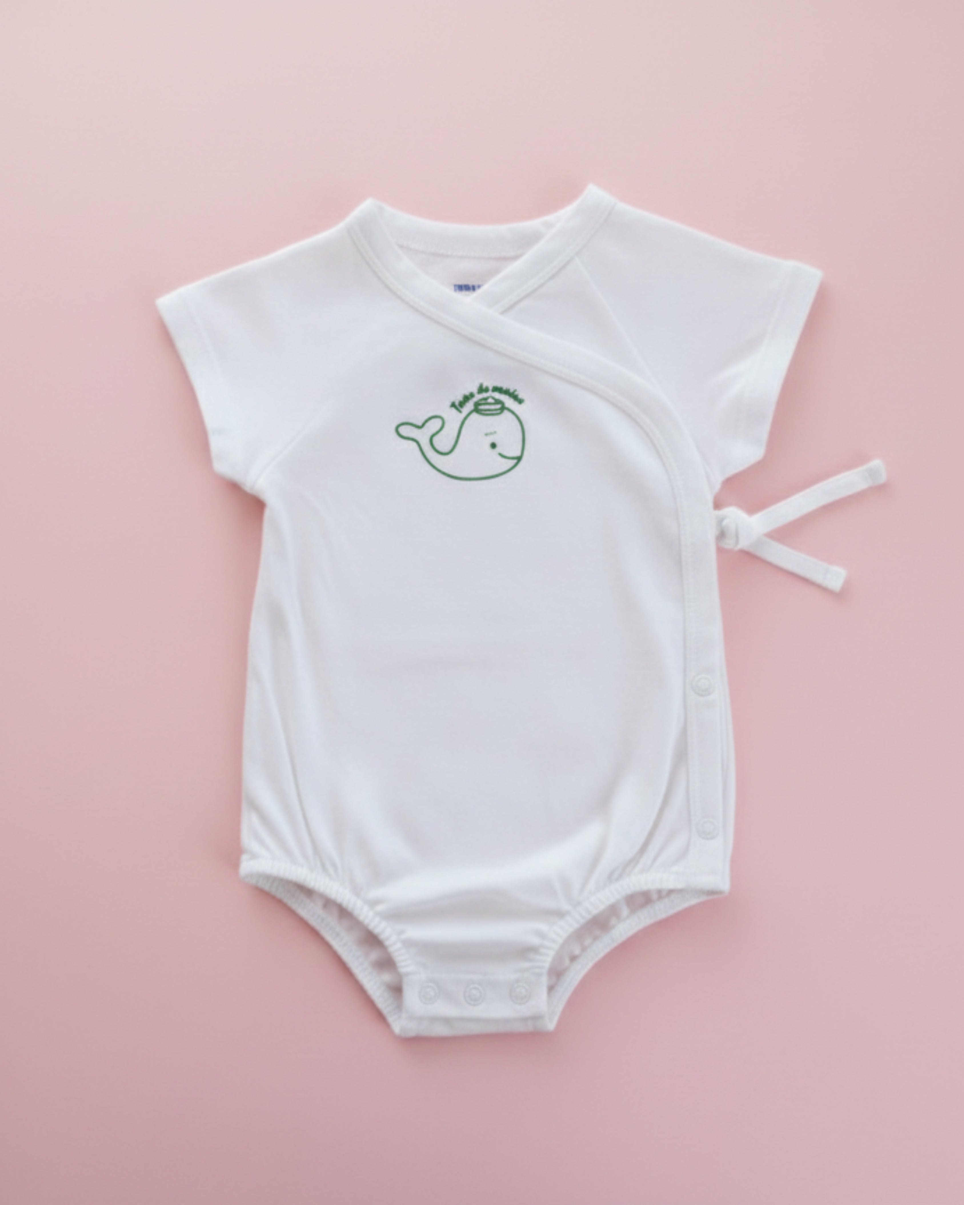 Green Whale Snuggle Wrap Baby Onesie