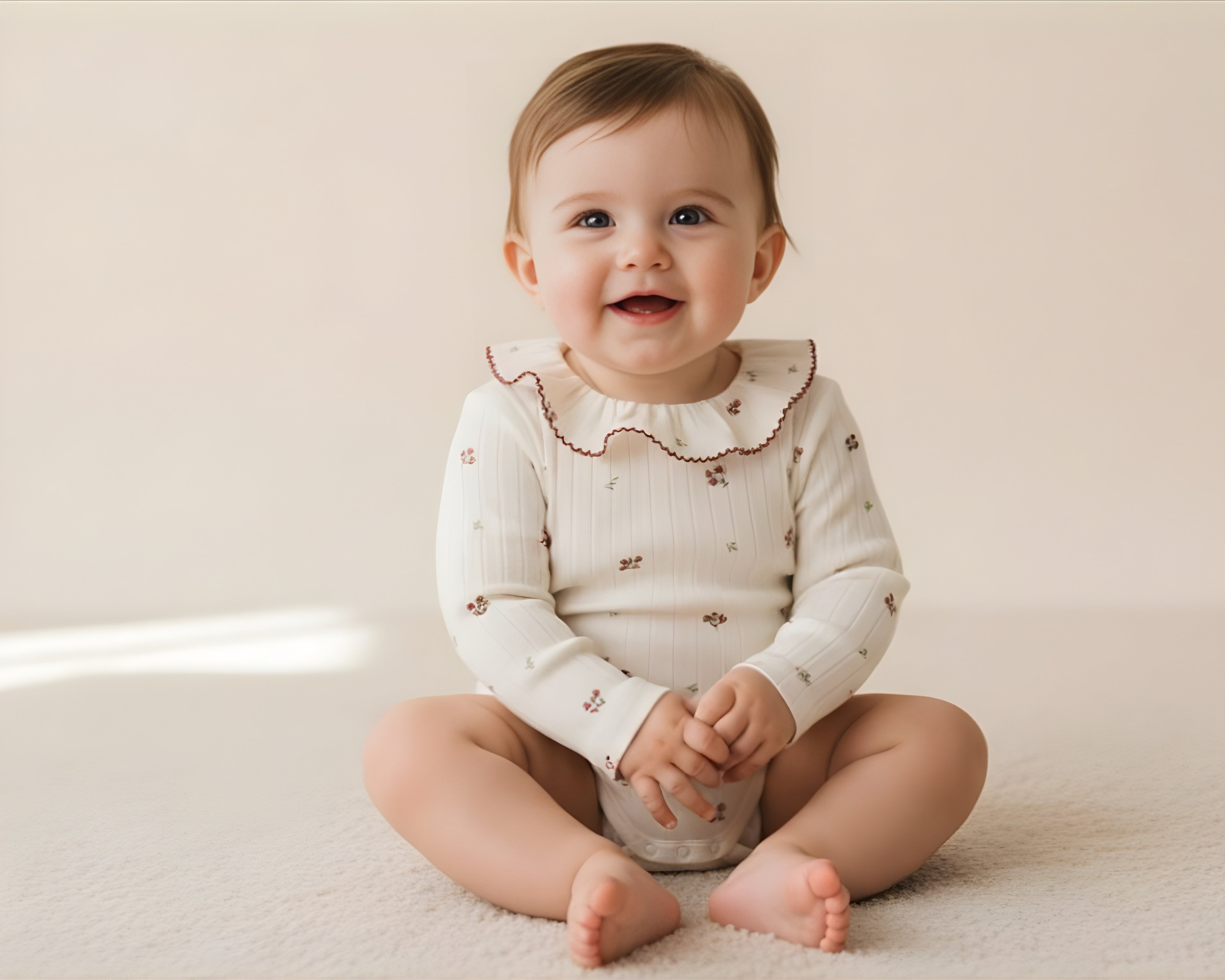 Blossom Ruffle Collar Baby Romper