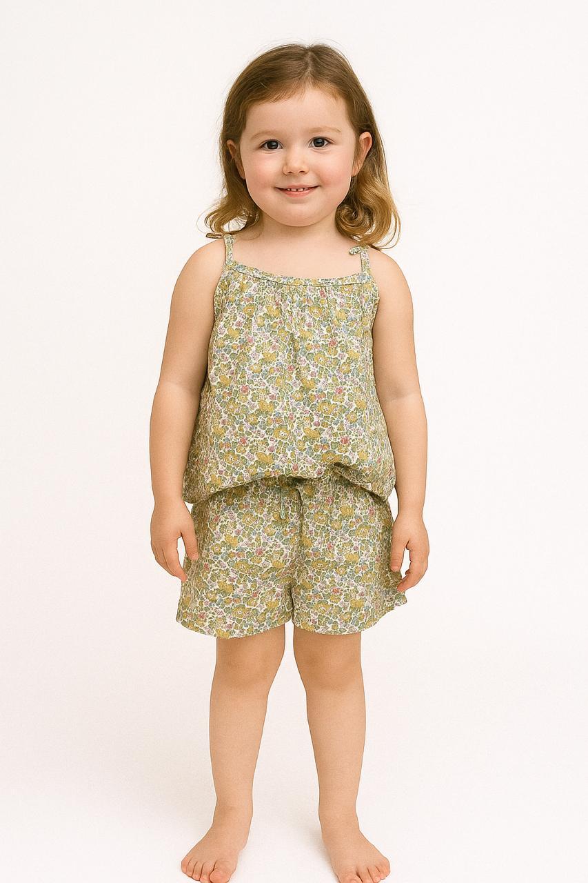 PYJAMA SET WITH SHORTS ( GREEN  )