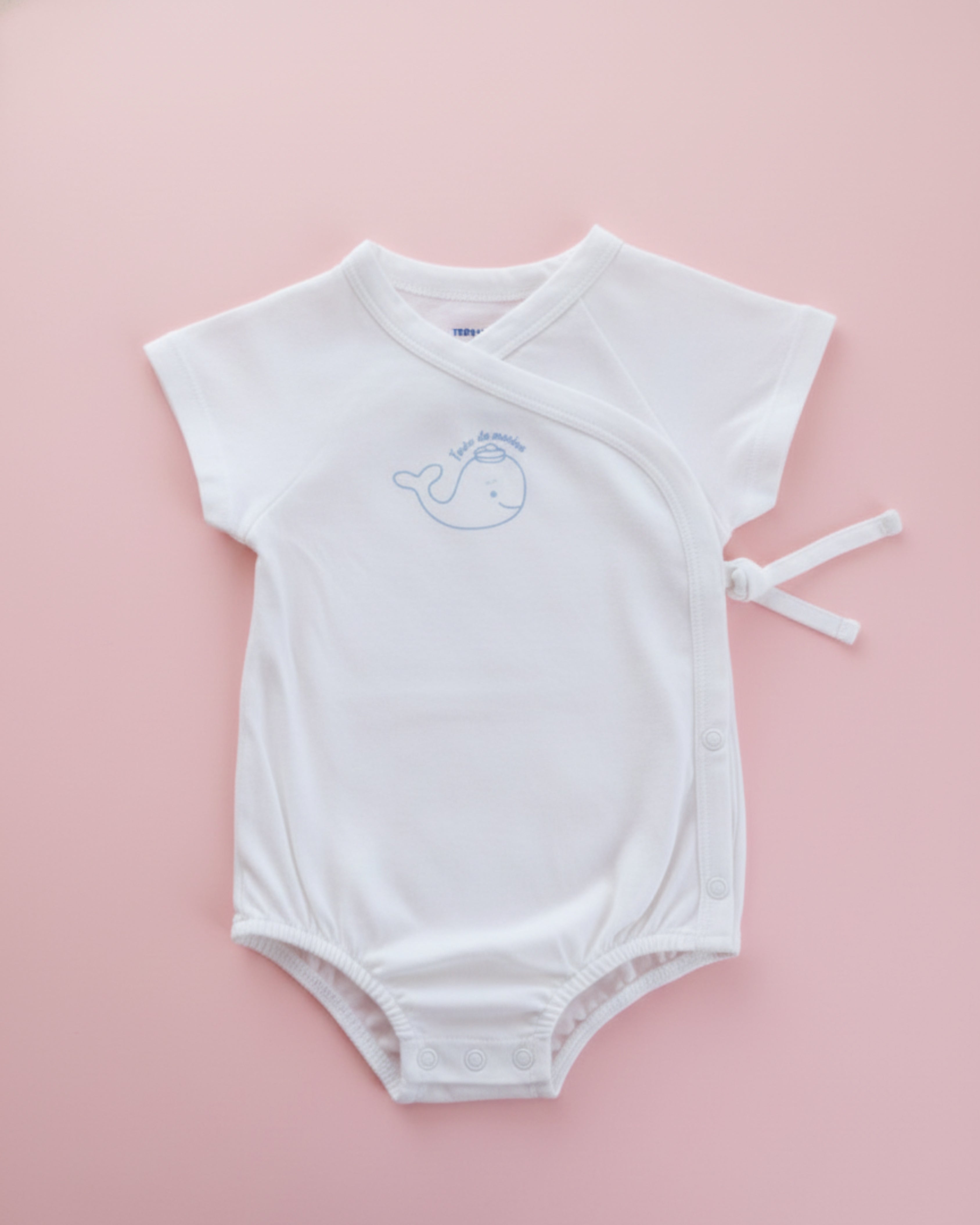 Blue Whale Snuggle Wrap Baby Onesie